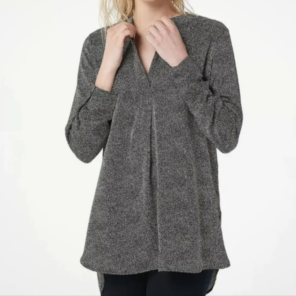 Anthropologie Bishop + Young Printed Satin Pullover Tunic Top 1X